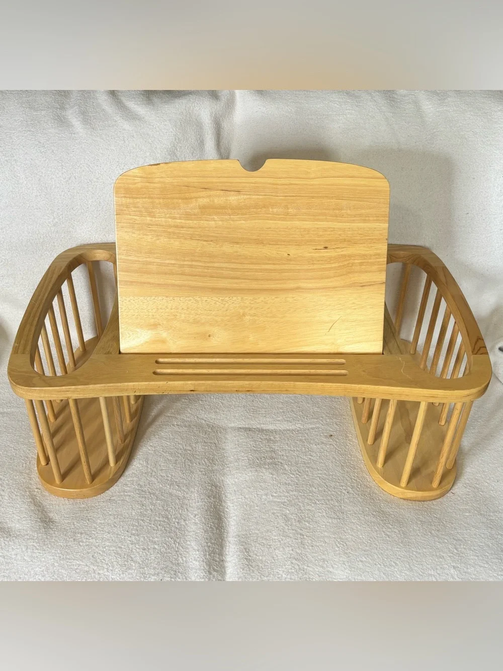 Vintage wooden bed tray and adjustable reading stand and racks